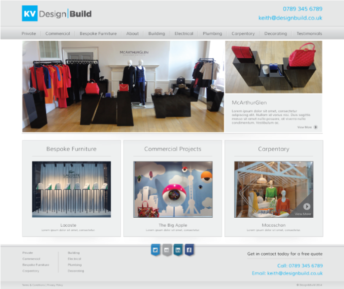 KV Design & Build – Web Design
